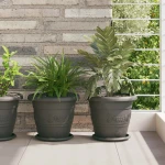 vidaXL Γλάστρες φυτών 24 pcs Μαύρο Ø 26 x 21.5 εκ Πλαστικό