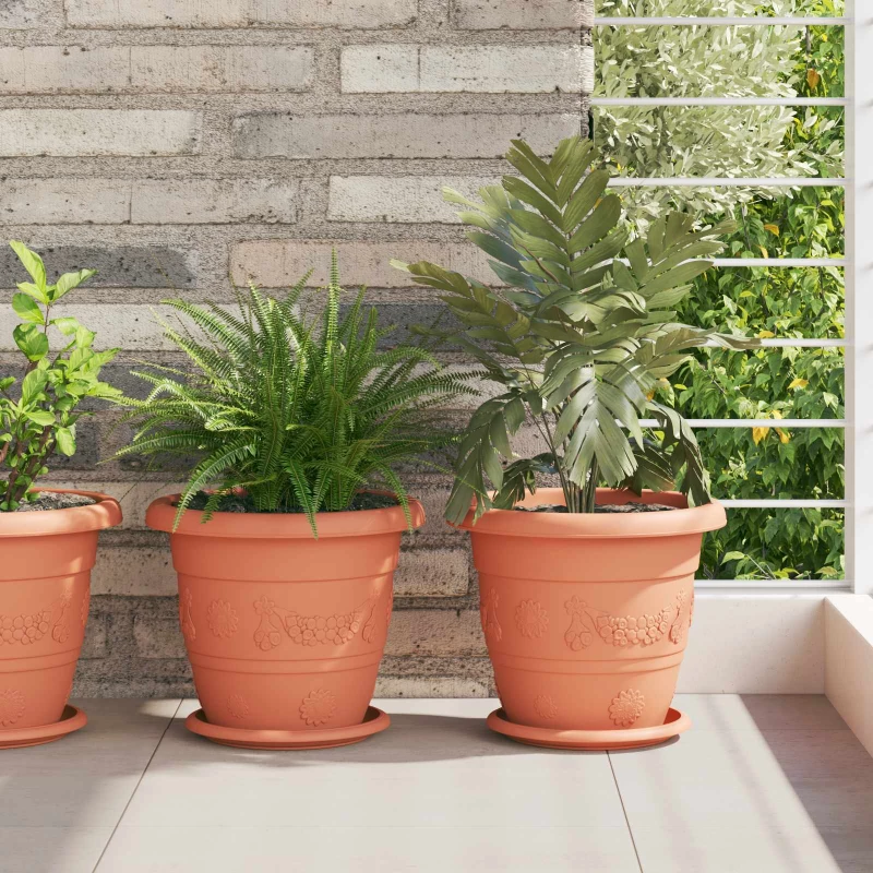 vidaXL Γλάστρες φυτών 24 pcs Κεραμιδί Ø 26 x 21.5 εκ Πλαστικό