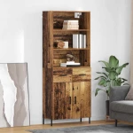 vidaXL Highboard Παλιό Ξύλο 69,5 x 32,5 x 180 εκ Επεξεργασμένο ξύλο