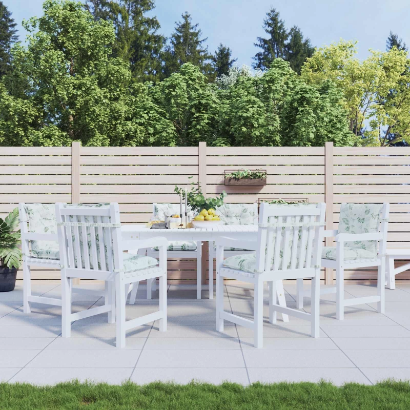 vidaXL Μαξιλάρι Καρέκλας Χαμηλής Πλάτης 6 pcs Λευκός 100 x 50 x 7 cm