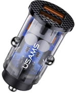 USAMS USB φορτιστής αυτοκινήτου US-CC122, 2x USB, 36W, διάφανος