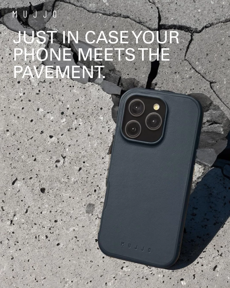 Θήκη iPhone 16 Pro Max MUJJO Shield Case Ανθεκτική Δερμάτινη με MagSafe - Steel Blue (MUJJO-CL-057-SB)
