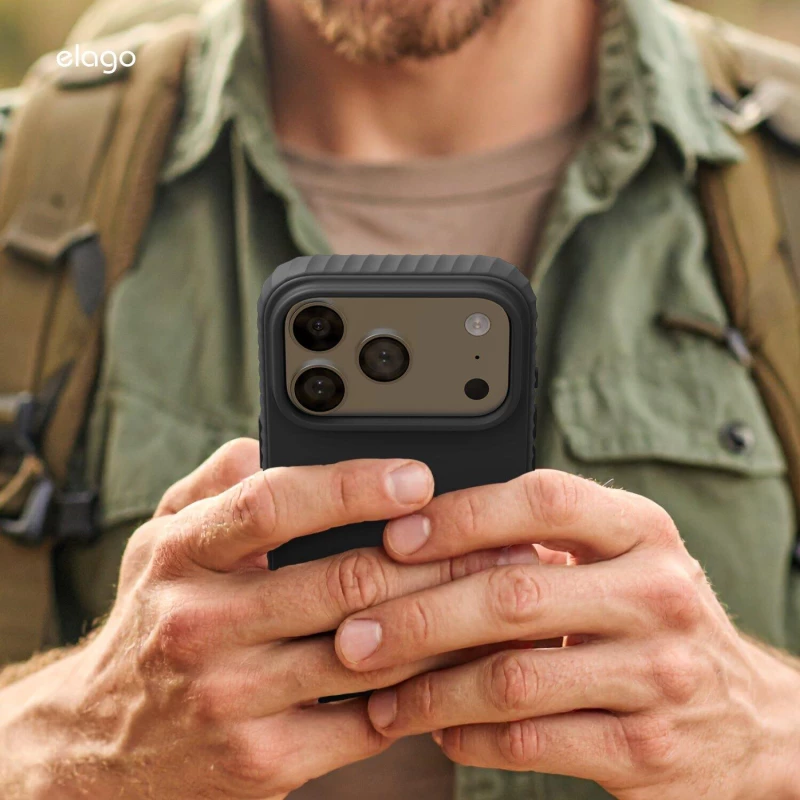 Θήκη iPhone 17 Pro Elago Magnetic Ridge Silicone Case Premium Σιλικόνης με MagSafe - Black (ES17MSRG63PRO-BK)