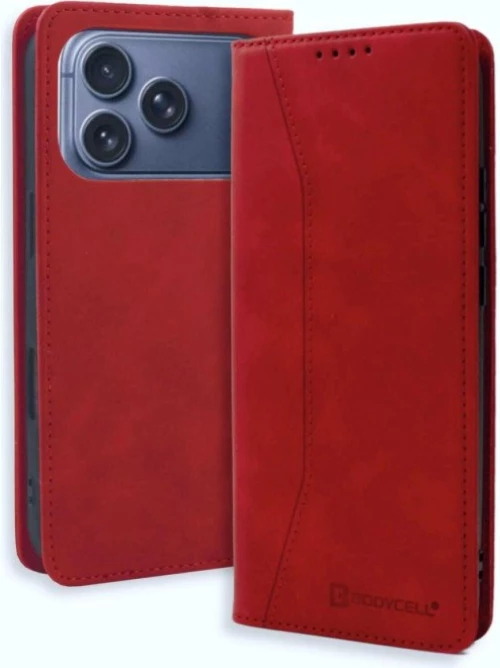 Θήκη iPhone 17 Pro Bodycell Book Case Πορτοφόλι - Red (5206015083181)