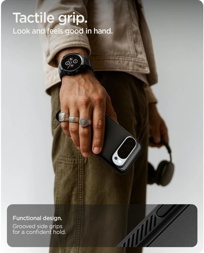 Θήκη Google Pixel 10 / 10 Pro Spigen Rugged Armor MagFit Ανθεκτική με MagSafe Qi2 - Matte Black (ACS09698)
