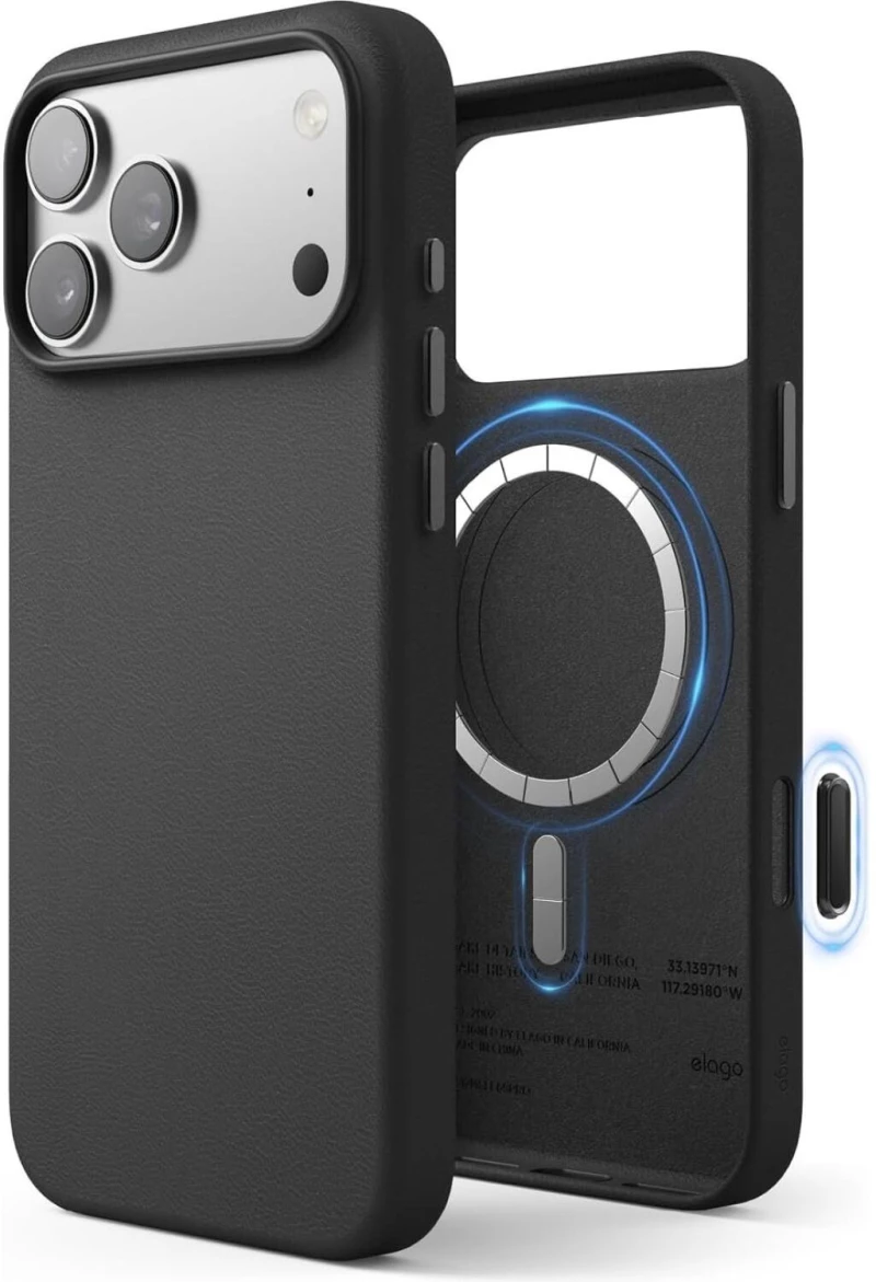 Θήκη iPhone 17 Pro Max Elago Magnetic Leather από Vegan Δέρμα με MagSafe - Black (ES17MSLE69PRO-BK)