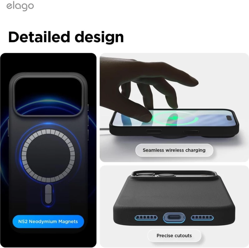 Θήκη iPhone 17 Pro Max Elago Magnetic Leather από Vegan Δέρμα με MagSafe - Black (ES17MSLE69PRO-BK)