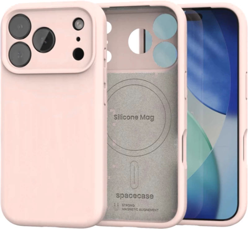 Θήκη iPhone 17 Pro Max Spacecase Silicone Mag Case Σιλικόνης με MagSafe - Baby Pink (5905719132200)