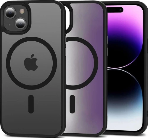 Θήκη iPhone 13 Bodycell MagSafe Backcover Σκληρή Ημιδιάφανη με MagSafe - Matte Black (5206015083655)