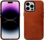 Θήκη iPhone 15 Pro Max iCarer Leather Back Case Δερμάτινη με MagSafe - Retro Brown (WMI15230604-SN)