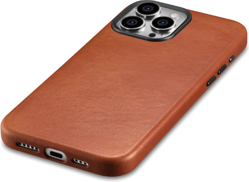 Θήκη iPhone 15 Pro Max iCarer Leather Back Case Δερμάτινη με MagSafe - Retro Brown (WMI15230604-SN)