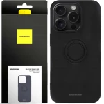 Θήκη iPhone 15 Pro Spacecase Silicone Ring Σιλικόνης με Μεταλλικό Μαγνητικό Ring Holder - Black (5905719103842)