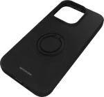 Θήκη iPhone 15 Pro Spacecase Silicone Ring Σιλικόνης με Μεταλλικό Μαγνητικό Ring Holder - Black (5905719103842)