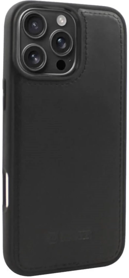 Θήκη iPhone 16 Pro Max iCarer Leather TPU Back Cover Δερμάτινη με TPU Bumper & MagSafe - Black (WMI16250901-BK)