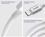 Καλώδιο Buddi Flex Φόρτισης & Μεταφοράς Δεδομένων Type-C σε Type-C 300cm 60W - White (8719246497391)