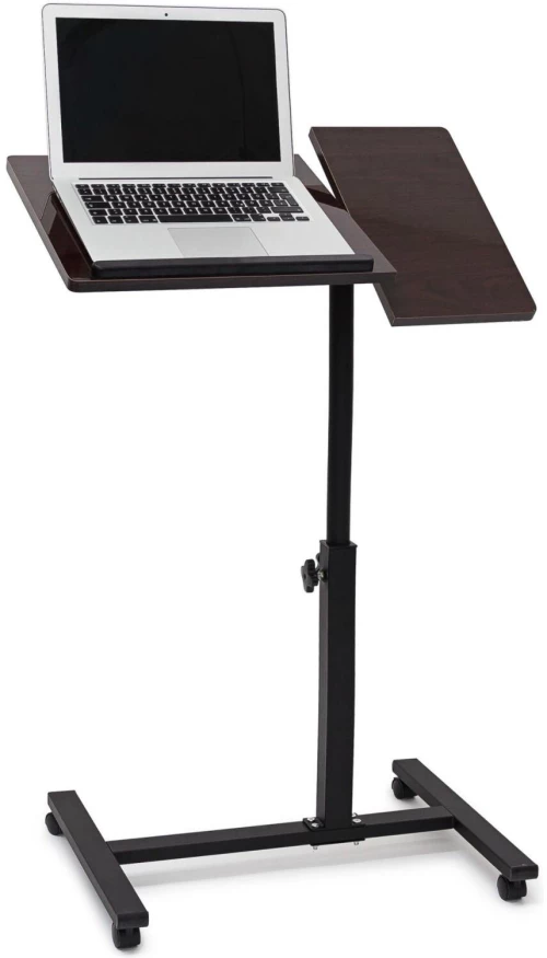 Βάση Στήριξης Relaxdays για Laptop Ρυθμιζόμενη με Ροδάκια & Βάση Ποντικιού 95 x 60 x 40.5 cm - Dark Brown / Black (10019333_46)