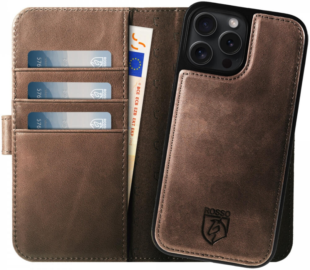 Θήκη Apple iPhone 16 Pro Max - Rosso Elite Δερμάτινο Πορτοφόλι με MagSafe - Brown (8719246454134)