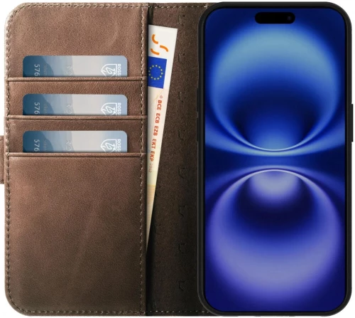 Θήκη Apple iPhone 16 Pro Max - Rosso Elite Δερμάτινο Πορτοφόλι με MagSafe - Brown (8719246454134)