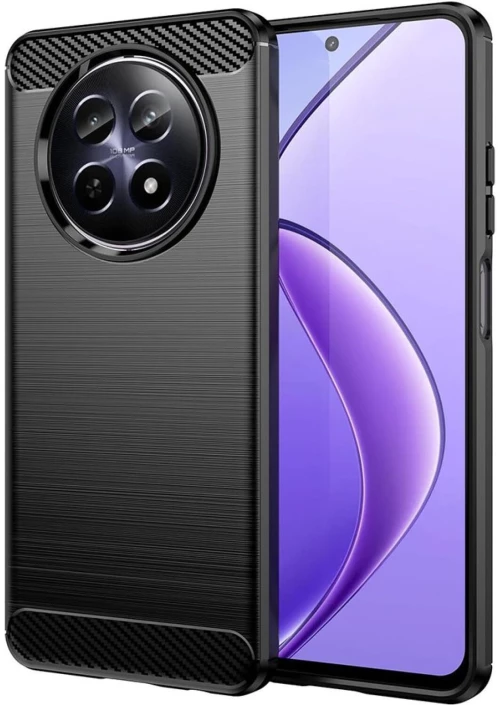 Θήκη Realme 12 5G / 12x 5G Techsuit Carbon Silicone Σιλικόνης - Black (5949419190207)