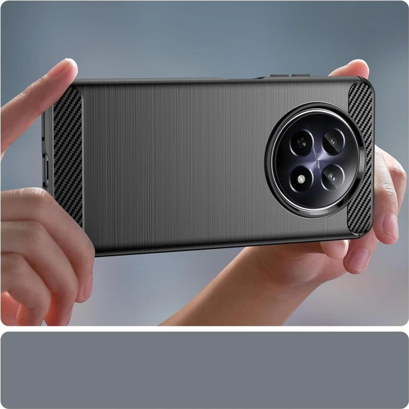 Θήκη Realme 12 5G / 12x 5G Techsuit Carbon Silicone Σιλικόνης - Black (5949419190207)
