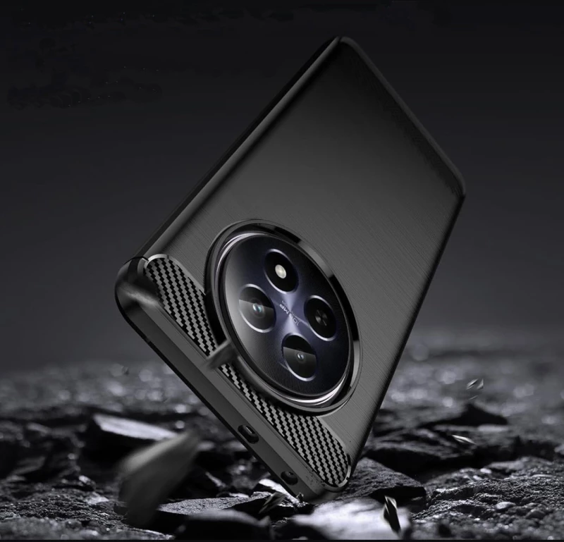 Θήκη Realme 12 5G / 12x 5G Techsuit Carbon Silicone Σιλικόνης - Black (5949419190207)