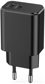 Setty Φορτιστής Χωρίς Καλώδιο με 2 Θύρες USB-A Μαύρος GSM106088