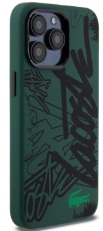 Lacoste Graffiti Hard Case Θήκη προστασίας από Liquid σιλικόνη iPhone 15 Pro Max Πράσινο/Μαύρο