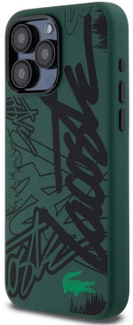 Lacoste Graffiti Hard Case Θήκη προστασίας από Liquid σιλικόνη iPhone 15 Pro Max Πράσινο/Μαύρο