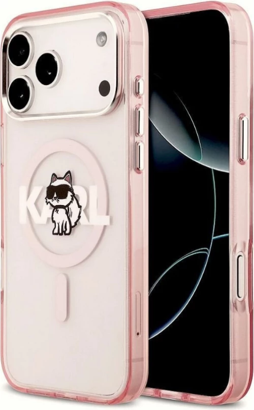 Karl Lagerfeld Iml Choupette Sketch Logo Back Cover για iPhone 17 Pro Max - Ροζ