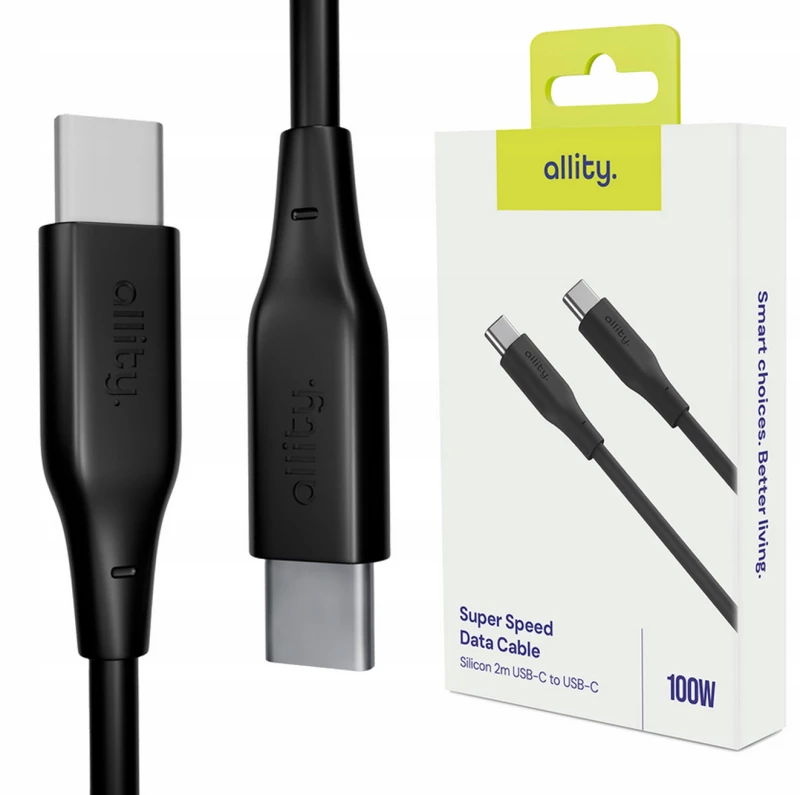 Καλώδιο Allity AUC-02 USB-c - USB-c 2,0 m 100W μαύρο