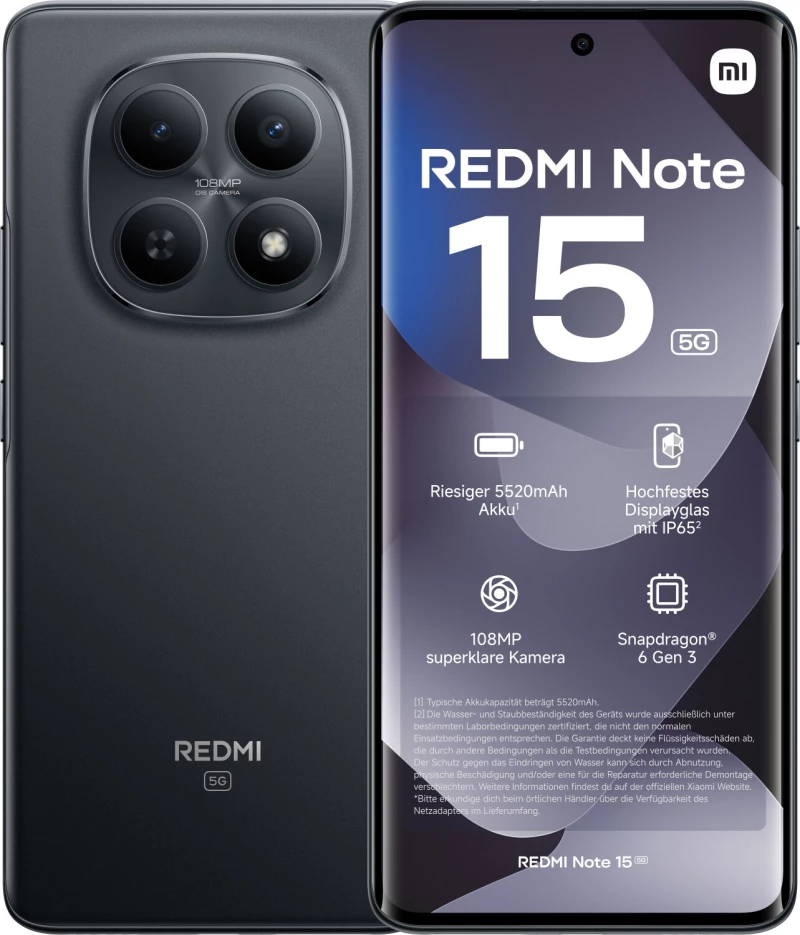 Xiaomi Redmi Note 15 5G NFC (6GB/128GB) Midnight Black