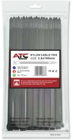 ATC Δεματικά 3.6x100mm Νάιλον Μαύρα 100τμχ Σακουλάκι