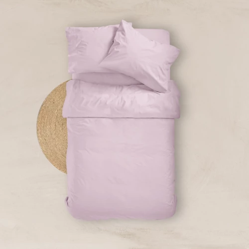 Σεντόνι Ημίδιπλο (120x200+40) Με Λάστιχο Solid Ροζ βαμβακερό Borea