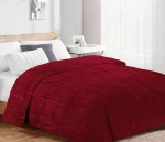 Κουβέρτα Μονή 160x220 Coral Fleece Jacquard Brick 04 Bordeaux Dimcol
