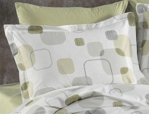 Σετ Σεντόνια Υπέρδιπλα 4τμχ (220x240) Μελίνα 708 White-Olive βαμβακερά Dimcol