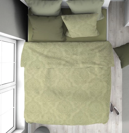 Παπλωματοθήκη Μονή 160x240 Άρτεμις 704 Light Olive βαμβακερή Dimcol