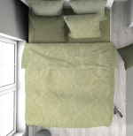 Παπλωματοθήκη Μονή 160x240 Άρτεμις 704 Light Olive βαμβακερή Dimcol