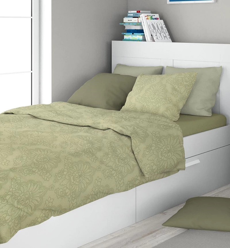 Παπλωματοθήκη Μονή 160x240 Άρτεμις 704 Light Olive βαμβακερή Dimcol