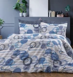 Σετ Σεντόνια Υπέρδιπλα 4τμχ (220x240) Διώνη 602 White-Blue Dimcol