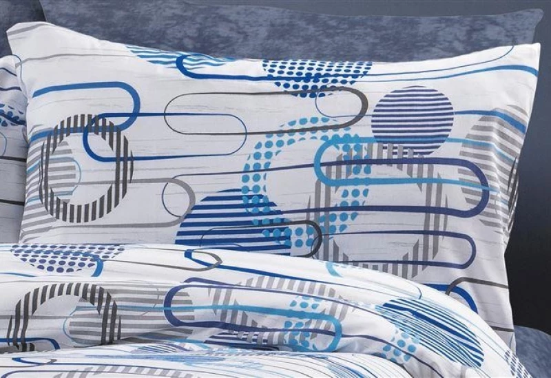 Σετ Σεντόνια Υπέρδιπλα 4τμχ (220x240) Διώνη 602 White-Blue Dimcol