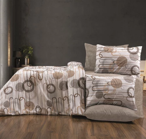 Σετ Σεντόνια King Size (240x270) Διώνη 600 White-Mocha DimCol