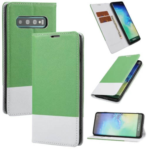 Για Samsung Galaxy S10+ Cross Texture Μαγνητική οριζόντια Flip δερμάτινη θήκη με υποδοχές για κάρτες & θήκη & πορτοφόλι (Πράσινο)