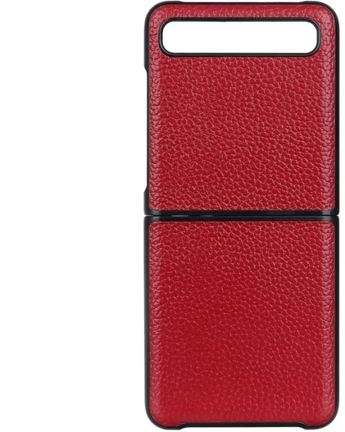 Θήκη Προστασίας Δερμάτινη με Υφή Litchi για Samsung Galaxy Z Flip (Κόκκινο)