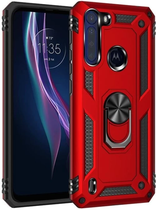 Για Motorola Moto One Fusion Αδιάβροχη θήκη TPU + PC με περιστρεφόμενη θήκη 360 μοιρών (Κόκκινο)