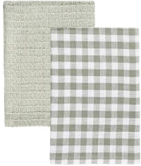 Estia Πετσέτα Κουζίνας Casa 45x65cm Σετ 2Τμχ Γκρι 01-36010