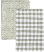 Estia Πετσέτα Κουζίνας Casa 45x65cm Σετ 2Τμχ Γκρι 01-36010