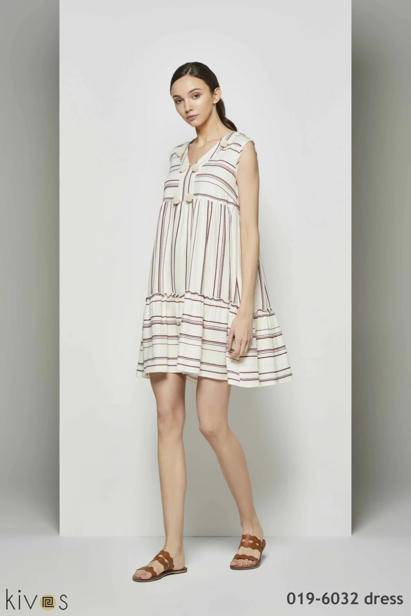 Μίνι φόρεμα καφτάνι άσπρο Kivos Fashion k.019 -6032 white - white