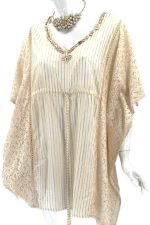 Ammos Καφτάνι   Beige  με κολλιέ κοχύλια κ. 42-987