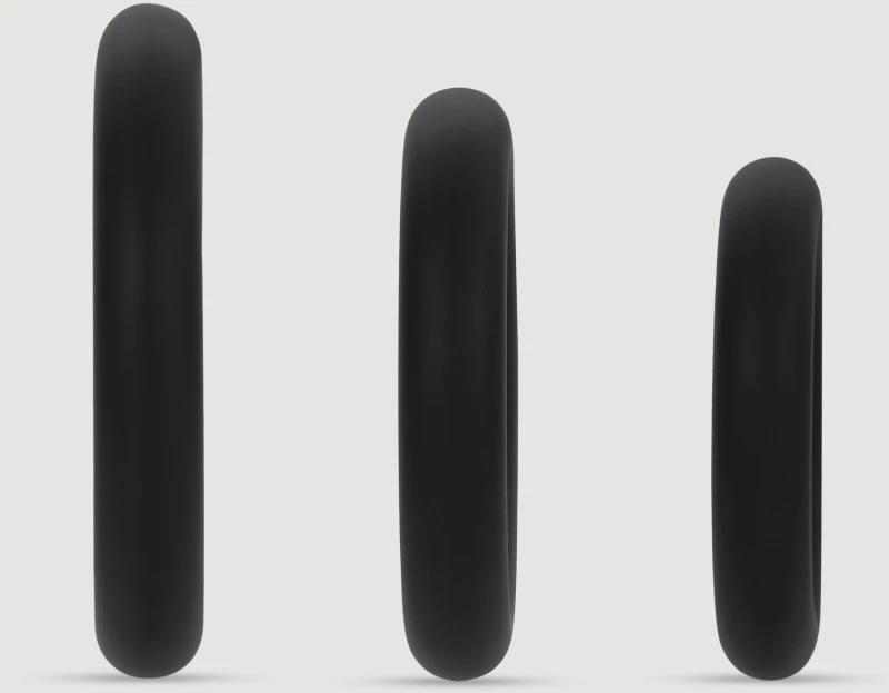 Σετ Δαχτυλίδια Πέους Σιλικόνης Forto F-61 3 Piece Liquid Silicone Cock Ring - Μαύρο