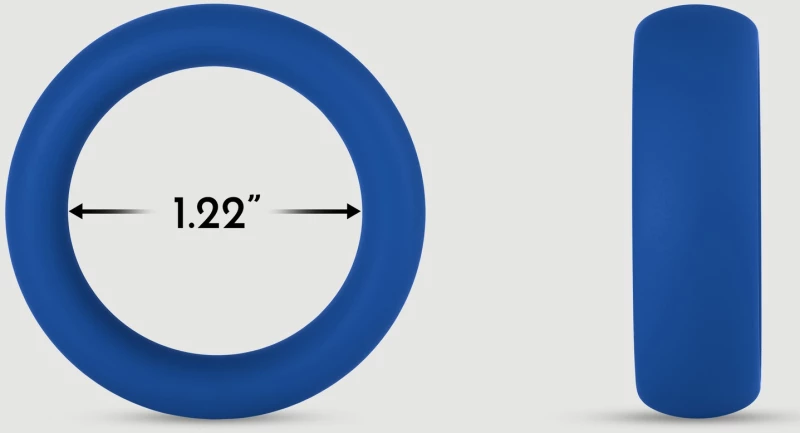 Φαρδύ Δαχτυλίδι Πέους Σιλικόνης Forto F-64 40 mm Wide Silicone Small Cock Ring - Μπλε